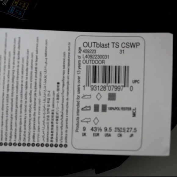 Salomon OUTblast TS CSWP Snow Boots Men US 9.5/ EU 43 1/3 Black 409223 - Picture 2 of 6